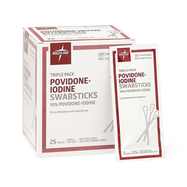 Swabstick Surgical Prep PVP Iodine 10% 3's 25x3/Box, 10 BX/CA